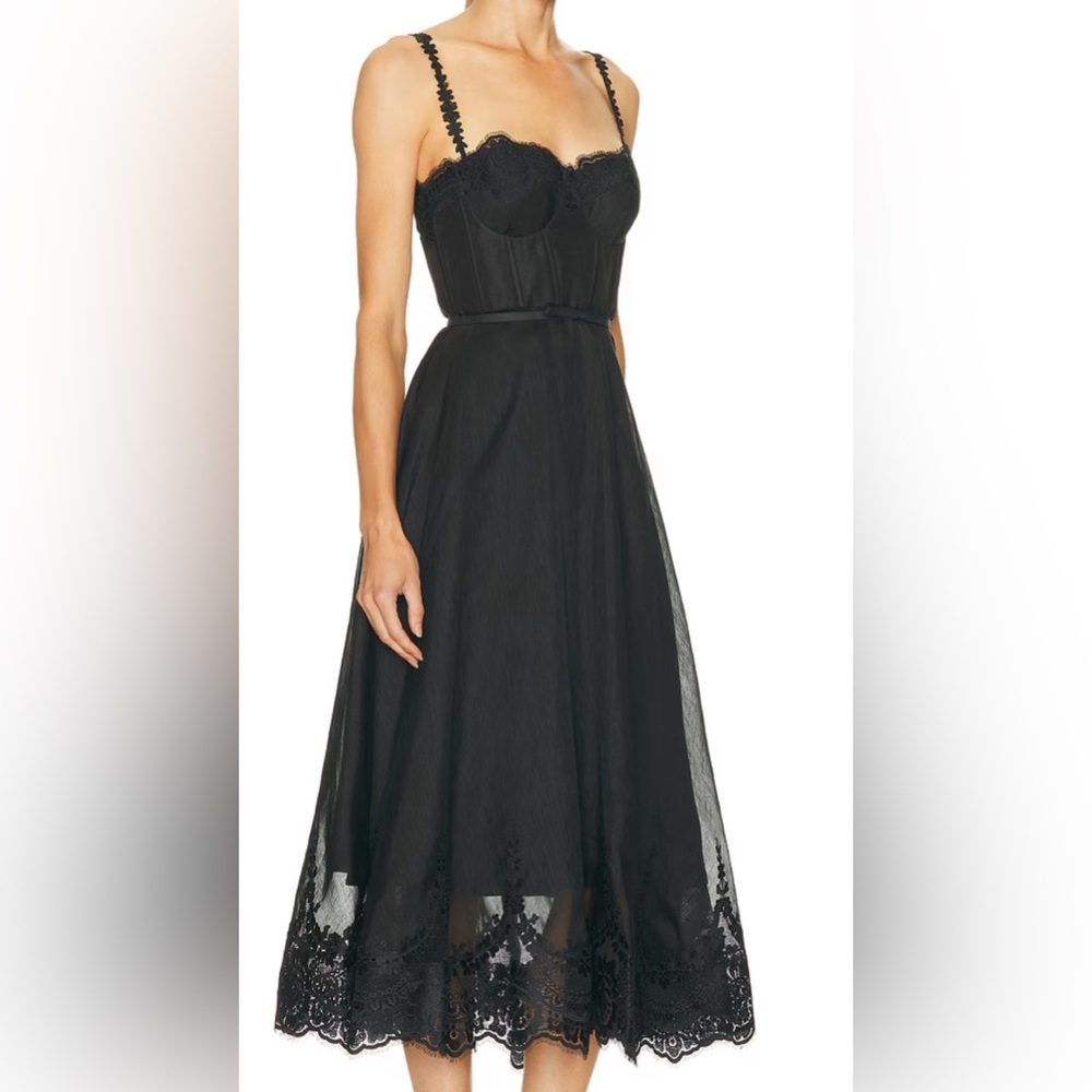 Zimmermann 

Hypnotic Lace Trim Gown

Elegant Black Dress